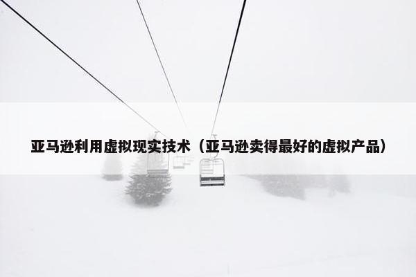 亚马逊利用虚拟现实技术（亚马逊卖得最好的虚拟产品）