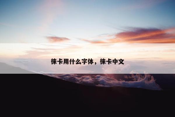 徕卡用什么字体,徕卡中文