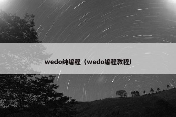 wedo纯编程(wedo编程教程)