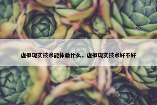 虚拟现实技术能体验什么，虚拟现实技术好不好