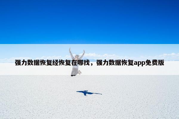 强力数据恢复经恢复在哪找，强力数据恢复app免费版