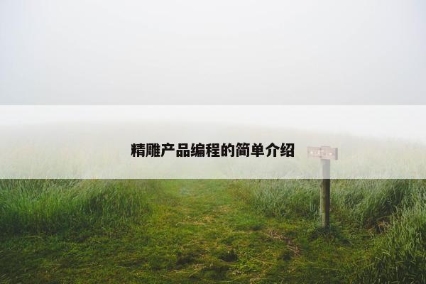 精雕产品编程的简单介绍