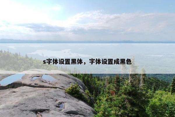 s字体设置黑体，字体设置成黑色