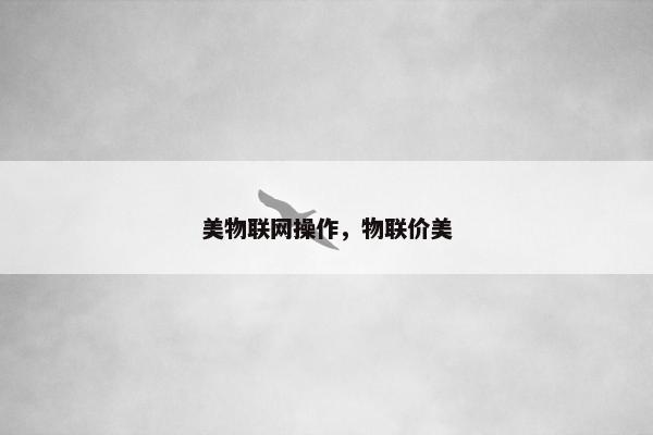 美物联网操作，物联价美
