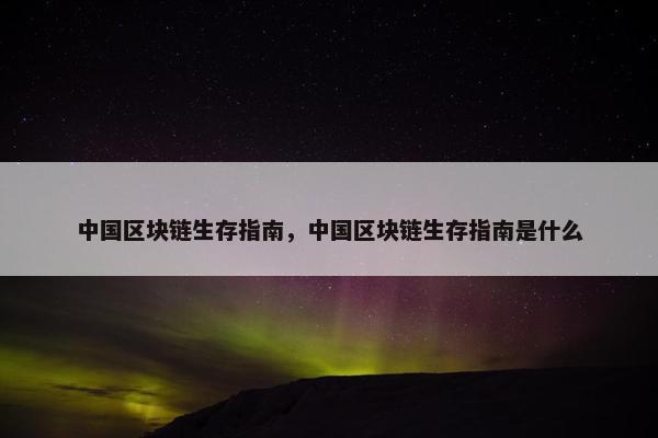 中国区块链生存指南，中国区块链生存指南是什么