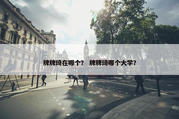 牌牌琦在哪个？ 牌牌琦哪个大学？