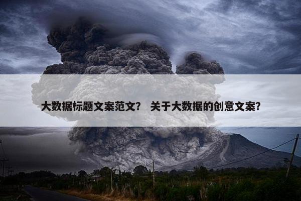 大数据标题文案范文? 关于大数据的创意文案?