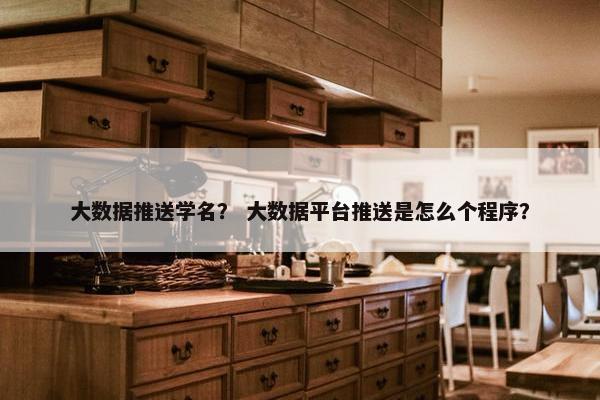 大数据推送学名？ 大数据平台推送是怎么个程序？