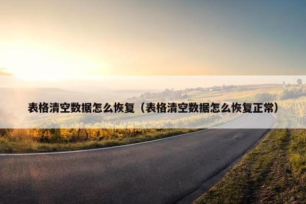 表格清空数据怎么恢复（表格清空数据怎么恢复正常）