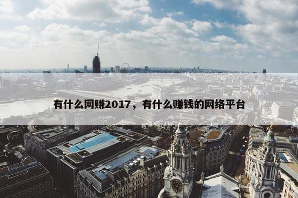 有什么网赚2017，有什么赚钱的网络平台