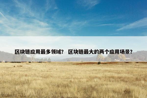 区块链应用最多领域？ 区块链最大的两个应用场景？