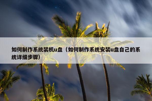 如何制作系统装机u盘（如何制作系统安装u盘自己的系统详细步骤）