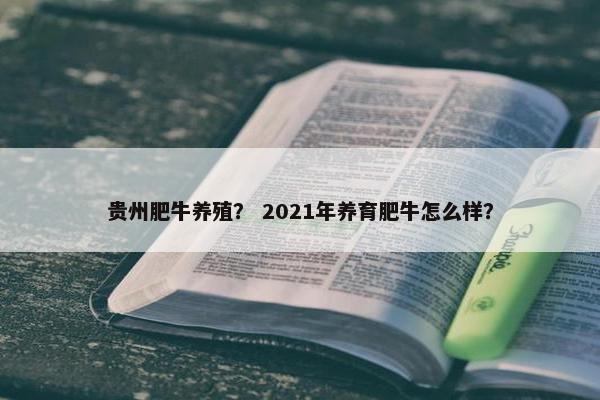 贵州肥牛养殖？ 2021年养育肥牛怎么样？