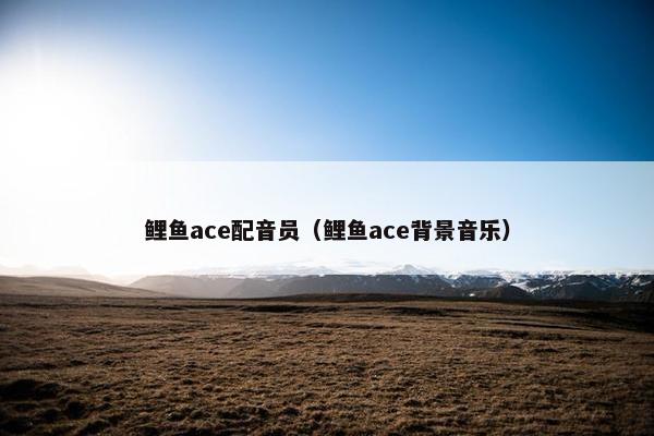 鲤鱼ace配音员（鲤鱼ace背景音乐）