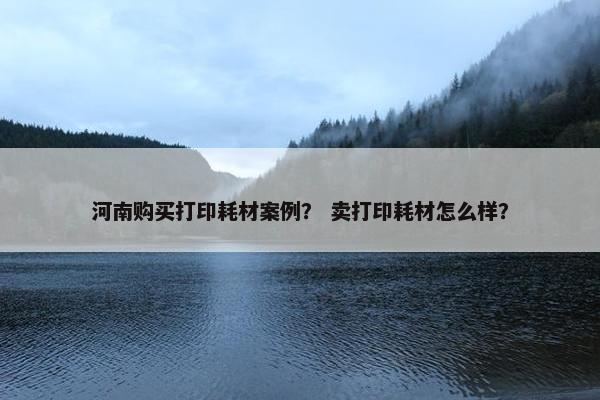 河南购买打印耗材案例？ 卖打印耗材怎么样？