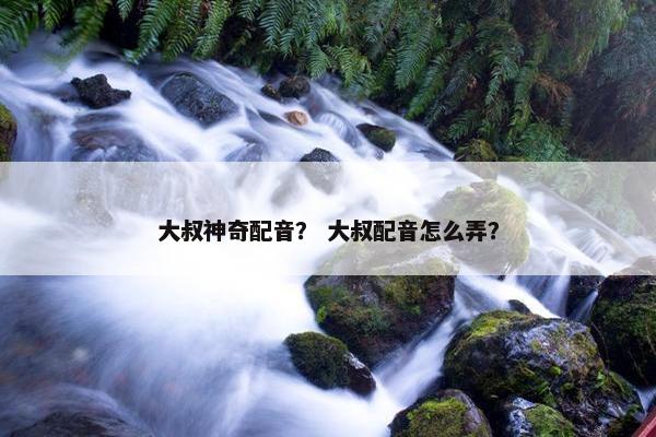 大叔神奇配音? 大叔配音怎么弄?