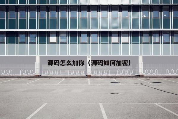 源码怎么加你（源码如何加密）