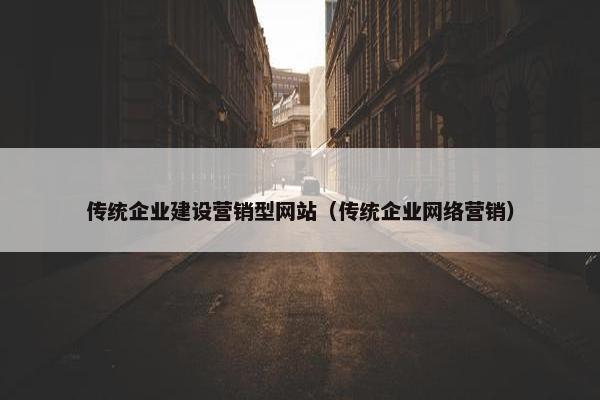 传统企业建设营销型网站（传统企业网络营销）