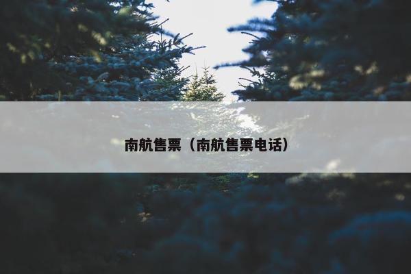 南航售票（南航售票电话）