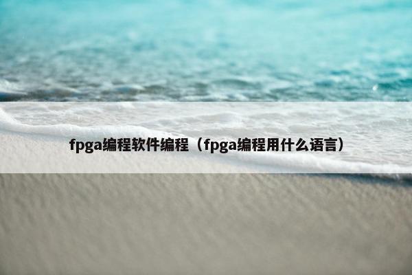 fpga编程软件编程（fpga编程用什么语言）