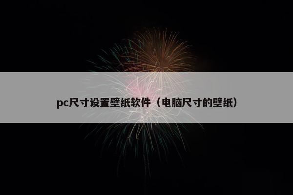 pc尺寸设置壁纸软件（电脑尺寸的壁纸）
