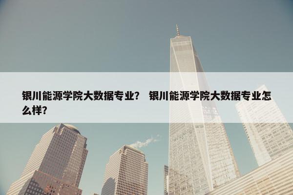银川能源学院大数据专业？ 银川能源学院大数据专业怎么样？