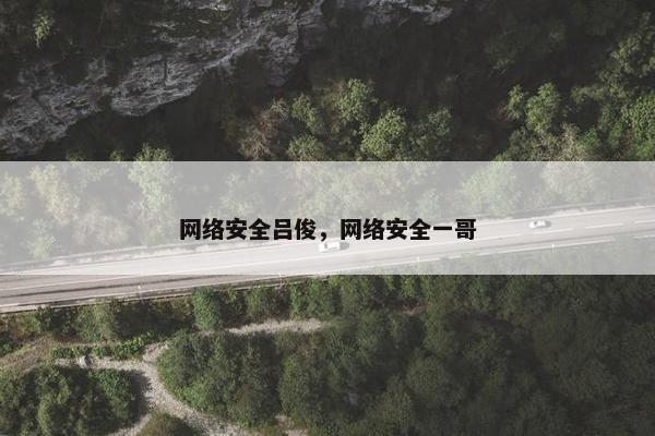 网络安全吕俊，网络安全一哥