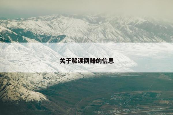 关于解读网赚的信息