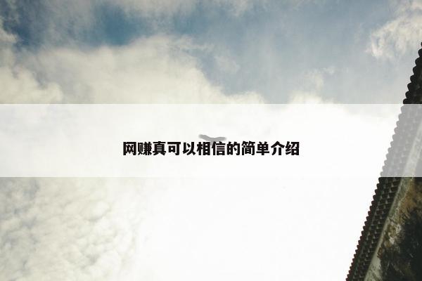 网赚真可以相信的简单介绍