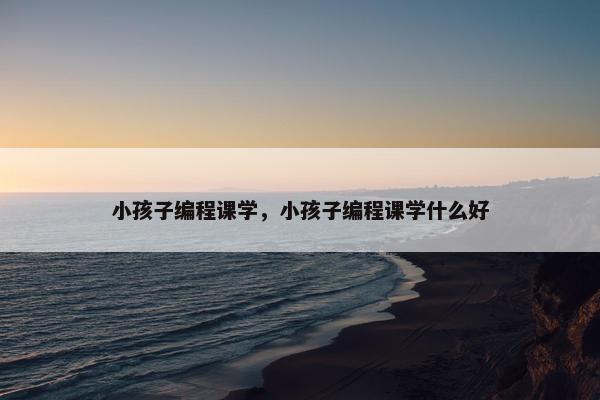 小孩子编程课学，小孩子编程课学什么好