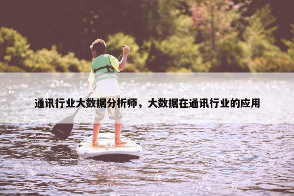 通讯行业大数据分析师，大数据在通讯行业的应用