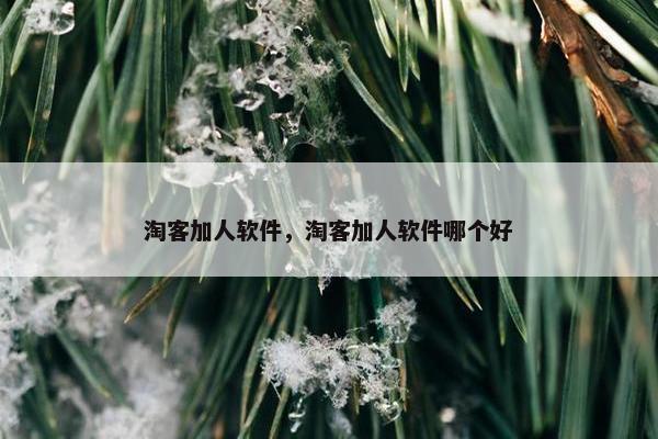淘客加人软件，淘客加人软件哪个好