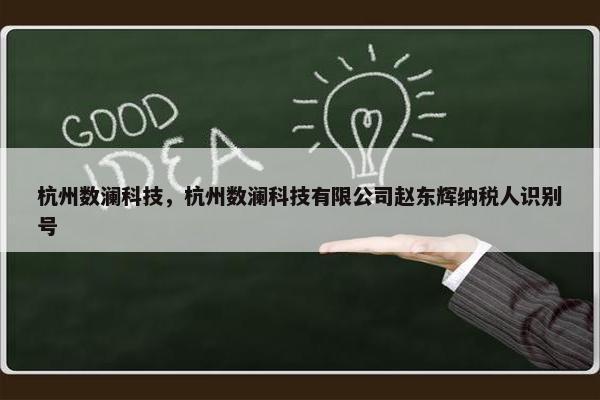 杭州数澜科技，杭州数澜科技有限公司赵东辉纳税人识别号