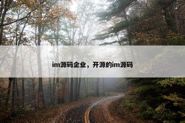 im源码企业，开源的im源码