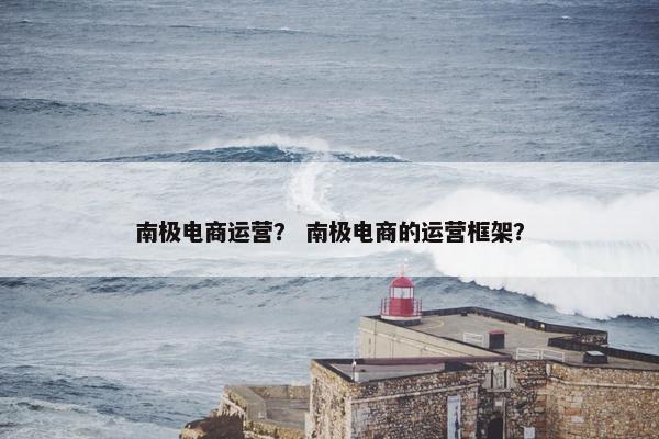 南极电商运营？ 南极电商的运营框架？