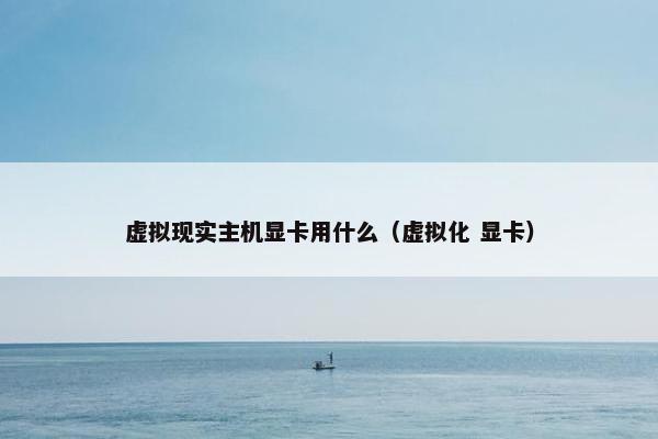 虚拟现实主机显卡用什么(虚拟化 显卡)