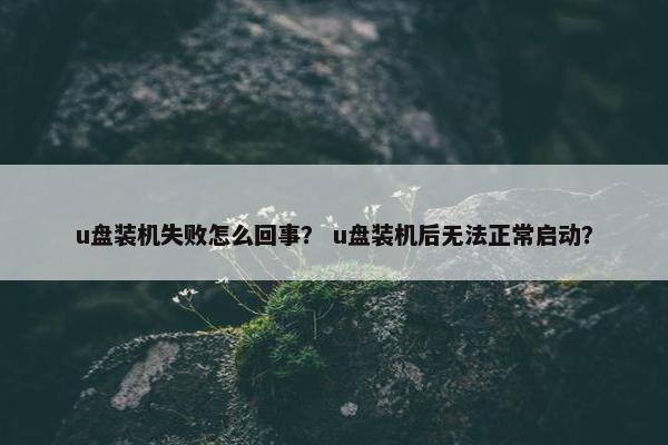 u盘装机失败怎么回事? u盘装机后无法正常启动?